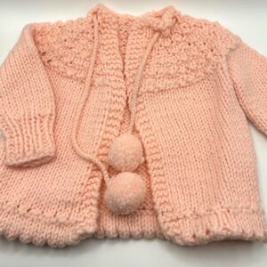 Cozy Pink Knit Baby Cardigan